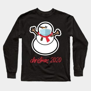 christmas 2020 Funny Snowman Wearing A Mask Long Sleeve T-Shirt